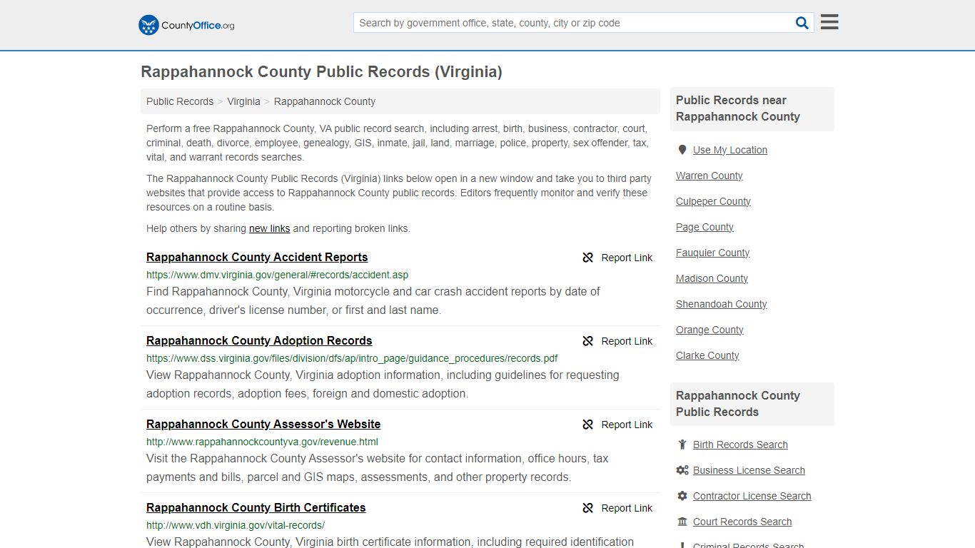 Rappahannock County Public Records (Virginia) - County Office
