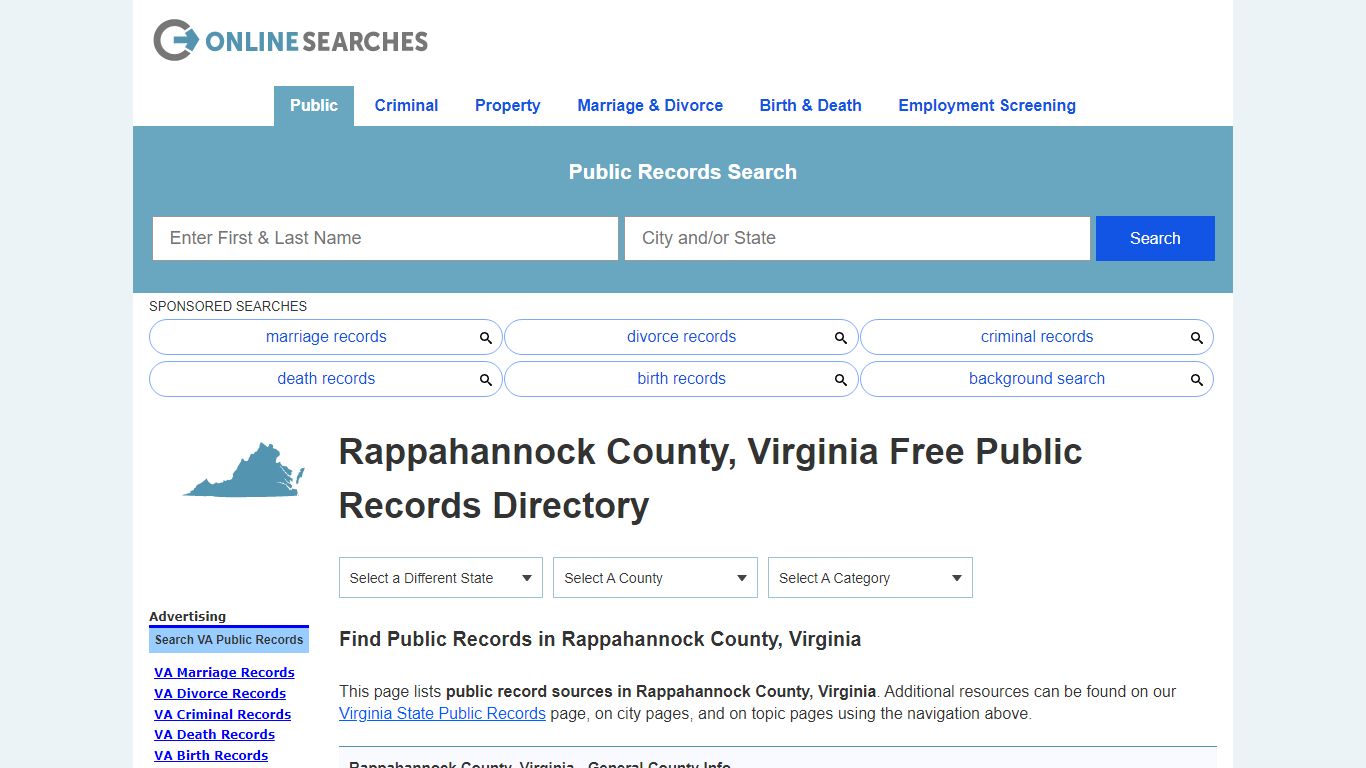 Rappahannock County, Virginia Public Records Directory