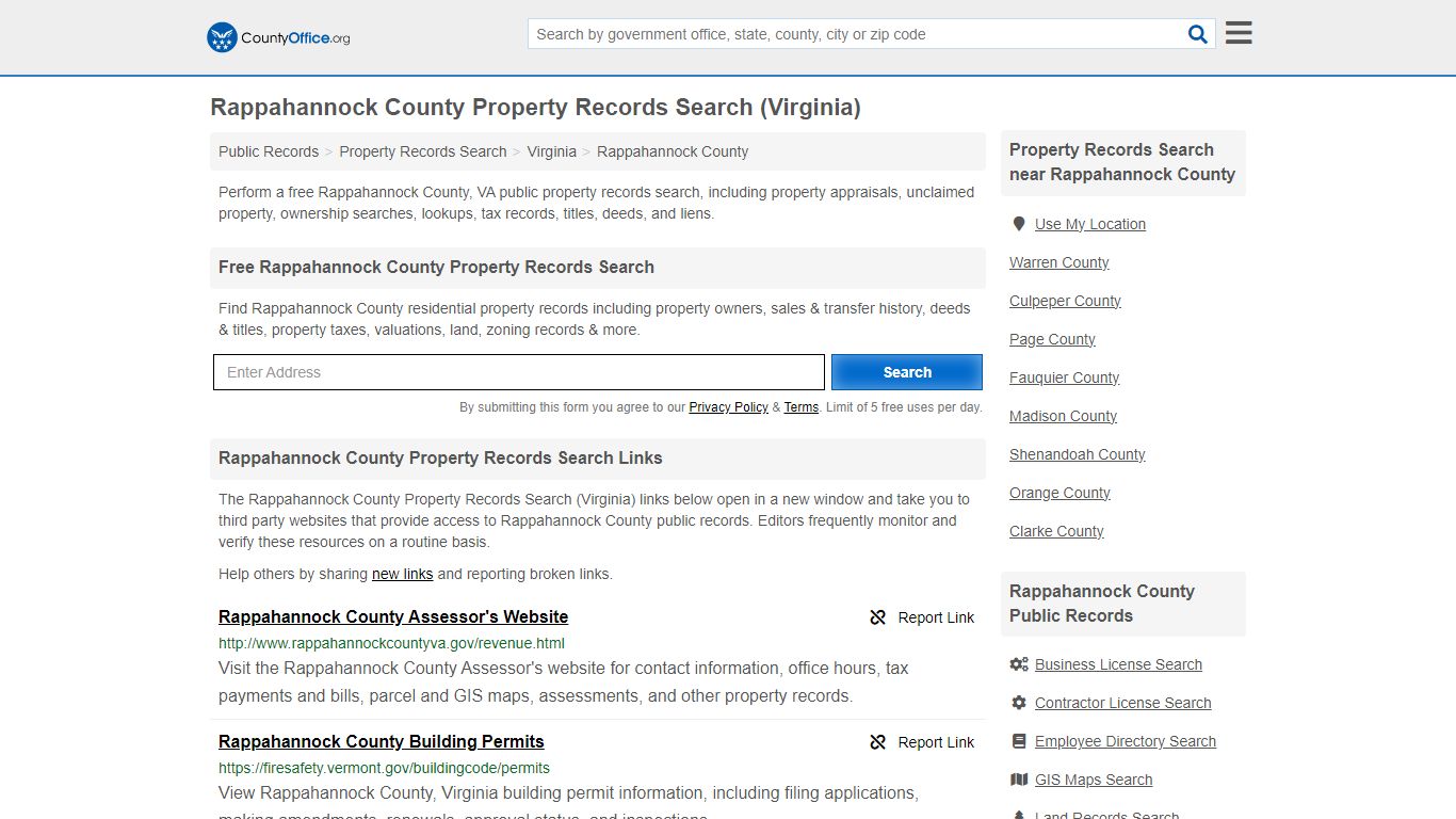 Rappahannock County Property Records Search (Virginia) - County Office